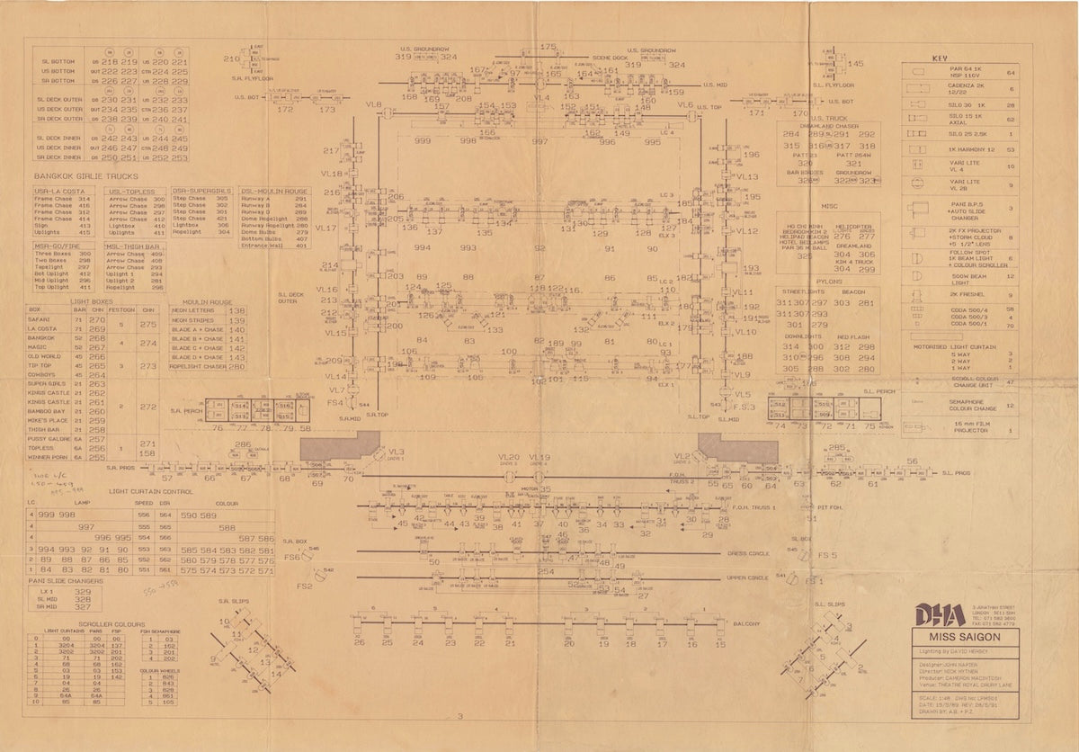 Miss Saigon - A0 Size LX Plan Poster